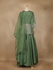 Green Floral Designed Semi Silk Lehenga - Diadem