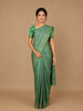 Green Floral Designed Semi Silk Saree