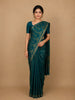 Green Floral Designed Semi Tussar Saree