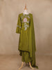 Green Floral Designed Tissue Organza Salwar Suit