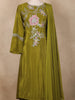 Green Floral Designed Tissue Organza Salwar Suit