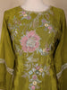 Green Floral Designed Tissue Organza Salwar Suit