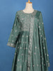 Green Floral Embroidered Design Georgette Gown
