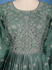 Green Floral Embroidered Design Georgette Gown