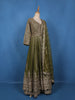 Green Floral Embroidered Tissue Silk Lehenga With Dupatta