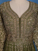 Green Floral Embroidered Tissue Silk Lehenga With Dupatta