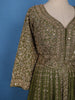 Green Floral Embroidered Tissue Silk Lehenga With Dupatta