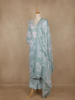 Light Green Floral Printed Cotton Salwar Suit With Dupatta