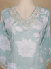 Light Green Floral Printed Cotton Salwar Suit With Dupatta