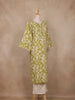 Green Floral Printed Cotton Salwar With Crochet Lace Detailing