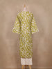 Green Floral Printed Cotton Salwar With Crochet Lace Detailing