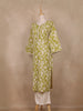 Green Floral Printed Cotton Salwar With Crochet Lace Detailing