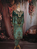 Green Floral Printed Design Synthetic Straight Cut Salwar Suit with Dhoti Pant