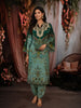 Green Floral Printed Design Synthetic Straight Cut Salwar Suit with Dhoti Pant