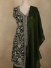 Green Floral Sequins And Beads Embroidered Design Organza Palazzo Suit with Dupatta