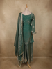 Green Floral Sequins And Beads Embroidered Design Organza Palazzo Suit with Dupatta