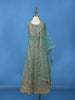 Green Floral Sequins Design Georgette Kids Lehenga