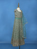 Green Floral Sequins Design Georgette Kids Lehenga
