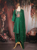Green Floral Thread Embroidered Design Cotton Anarkali Salwar Suit