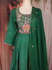 Green Floral Thread Embroidered Design Cotton Anarkali Salwar Suit