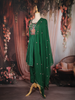Green Floral Thread Embroidered Design Cotton Anarkali Salwar Suit