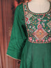 Green Floral Thread Embroidered Design Cotton Anarkali Salwar Suit