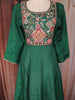 Green Floral Thread Embroidered Design Cotton Anarkali Salwar Suit