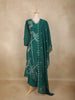 Green Floral Thread Embroidered Design Cotton Straight Cut Salwar Suit