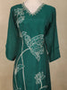 Green Floral Thread Embroidered Design Cotton Straight Cut Salwar Suit