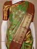 Green Floral Woven Pure Kanchipuram Silk Saree - Diadem