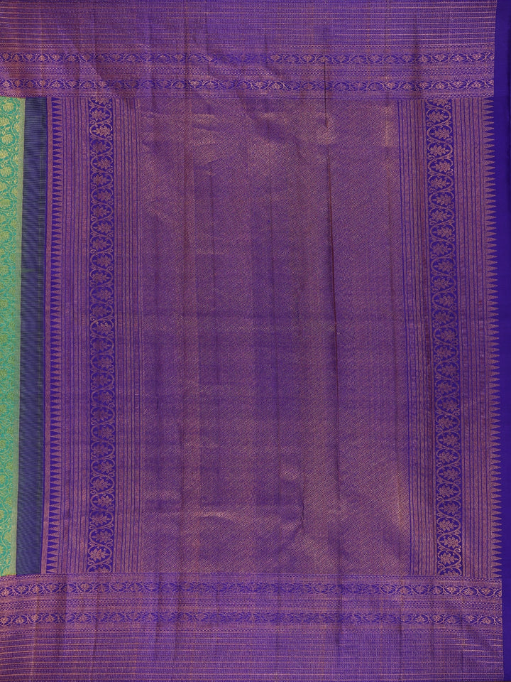 Green Floral Woven Pure Kanchipuram Silk Saree - Diadem