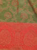 Green Floral Woven Pure Kanchipuram Silk Saree with Contrast Zari Border