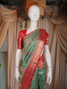 Green Floral Woven Pure Kanchipuram Silk Saree with Zari Border