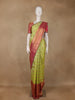Green Floral Woven Silk Saree With Contrast Border