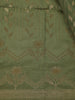 Green Geometric Floral Design Semi Tussar Silk Saree