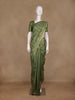 Green Geometric Floral Design Semi Tussar Silk Saree