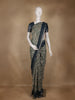 Green Kalamkari Printed Tussar Silk Saree With Contrast Teal Blue Border - Diadem