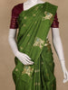 Green Motif Design Semi Banarasi Silk Saree