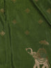 Green Motif Design Semi Banarasi Silk Saree