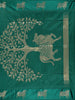 Teal Green Obstacle Design Woven Semi Tussar Saree