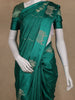 Teal Green Obstacle Design Woven Semi Tussar Saree