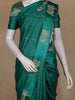 Teal Green Obstacle Design Woven Semi Tussar Saree