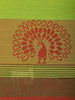 Green Peacock Motif Design Pure Cotton Saree