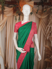 Green Self Textured Woven Design Soft Silk Fancy Saree with Contrast Border