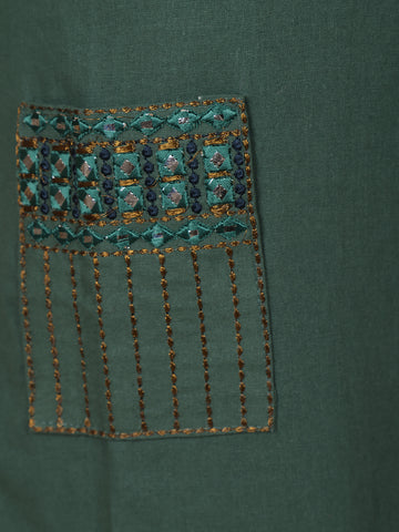 Green Sequins Designed Cotton Salwar - Diadem