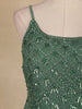Green Sequins Embroidered Georgette Palazzo Suit