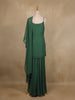 Green Sequins Embroidered Georgette Palazzo Suit