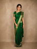 Green Small Butta Woven Kanchipuram Silk Saree with Zari Border