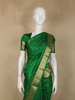 Green Small Butta Woven Kanchipuram Silk Saree with Zari Border