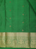 Green Small Butta Woven Kanchipuram Silk Saree with Zari Border